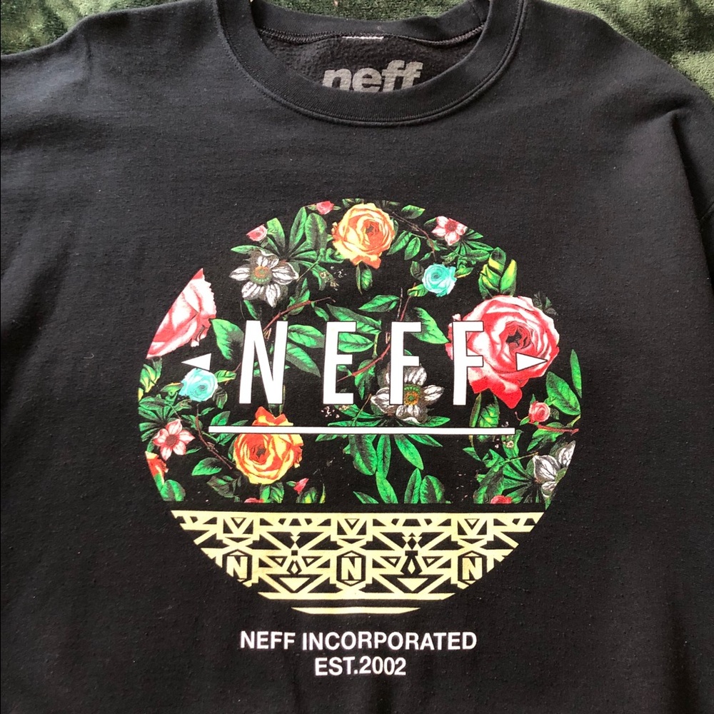 Black Floral NEFF Crewneck